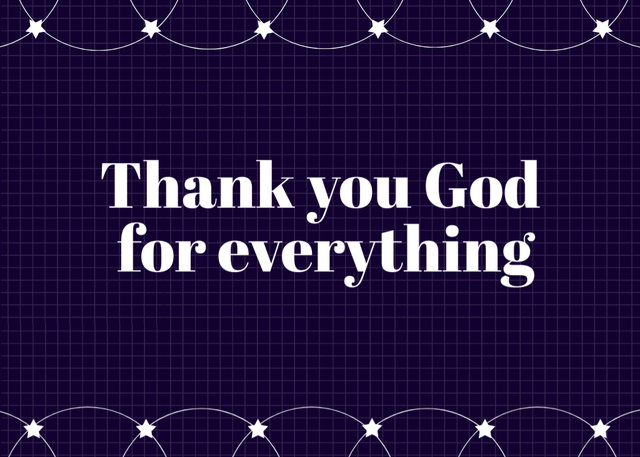 Designvorlage Thank You God for Everything Quote on Purple für Postcard 5x7in