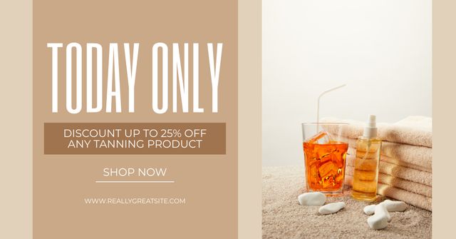 Tanning Products Discount Today Only Facebook AD Design Template