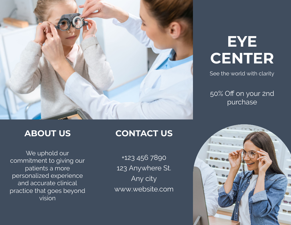 Discounts on Ophthalmological Center Services Brochure 8.5x11in – шаблон для дизайна