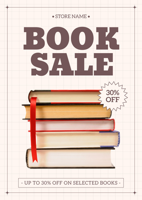 Plantilla de diseño de Ad of Books Sales Poster 