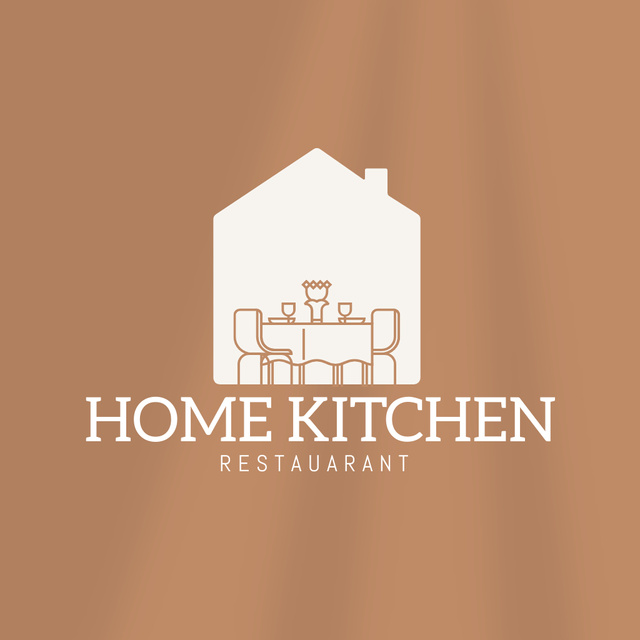 Restaurant Emblem in Brown Logo Design Template