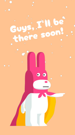 Pelerinli Komik Tavşan Instagram Video Story Tasarım Şablonu