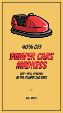 Fun-filled Bumper Cars At Reduced Price In Amusement Park Instagram Video Story Design Template