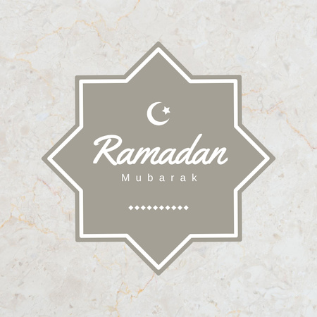 Ramadan Greeting on Grey Instagram Design Template