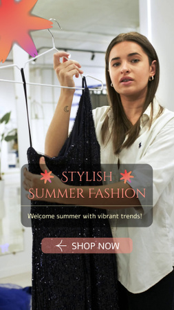 Stylish Fashion With Sparkling Dress Offer For Summer TikTok Video Design Template