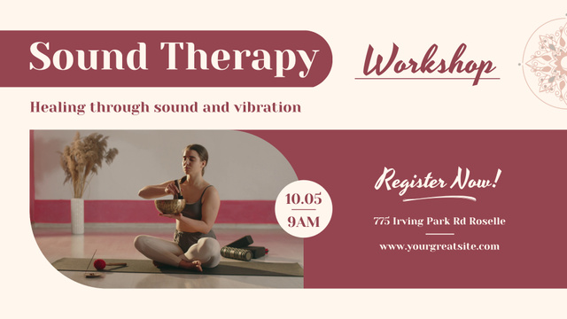 Powerful Sound Therapy Workshop With Registration Offer Full HD video Design Template
