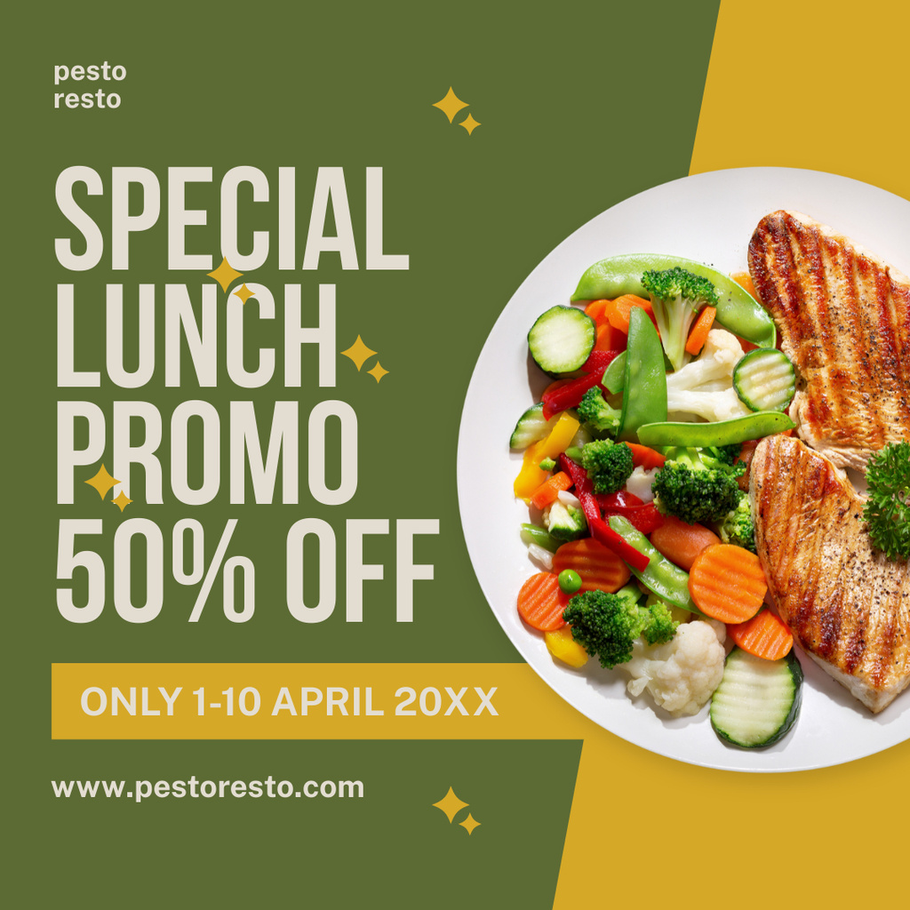 Plantilla de diseño de Lunch Promo with Vegetables Instagram 