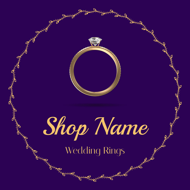 Plantilla de diseño de Wedding Rings Shop Promotion Animated Logo 
