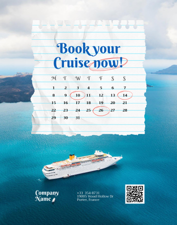 Cruise Trips Ad Poster 22x28in Design Template