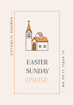 Easter Sunday Service Announcement Flyer A7 Design Template