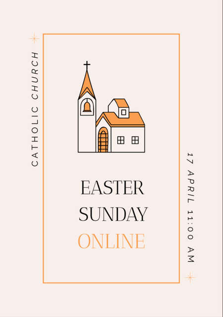 Easter Sunday Service Announcement Flyer A7 Modelo de Design