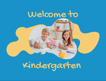 Kindergarten Apply Announcement Postcard 4.2x5.5in Design Template