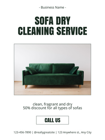 Oferta de Serviços de Lavagem a Seco de Sofá Poster US Modelo de Design