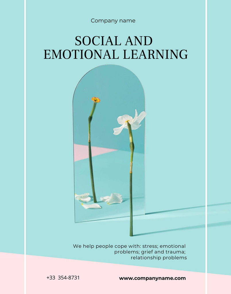 Course of Social and Emotional Learning Announcement Poster 22x28in Design Template