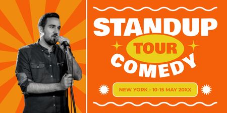 Platilla de diseño Stand-up Comedy Tour Announcement Twitter
