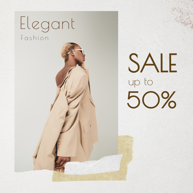 Fashion Ad with Attractive Black Woman Instagram Design Template