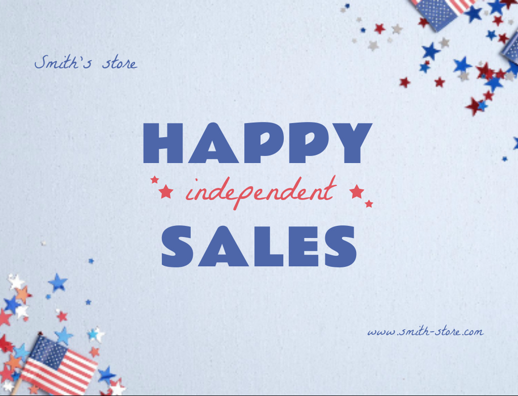 Independence Anniversary Sale Postcard 4.2x5.5in Design Template