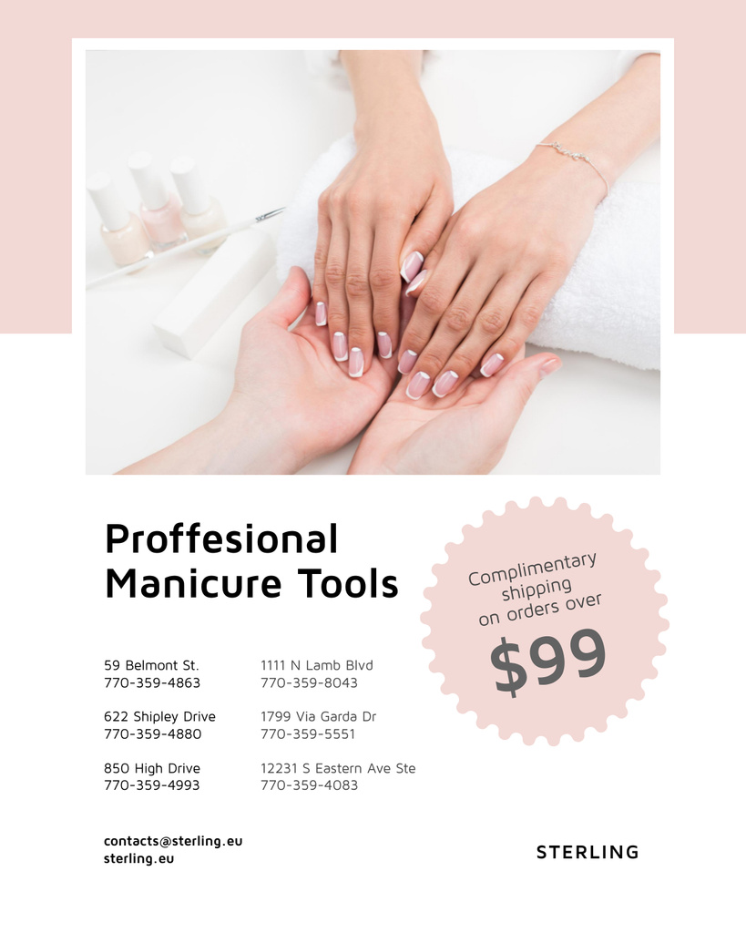 Ontwerpsjabloon van Poster 16x20in van Special Manicure Tools Promotion