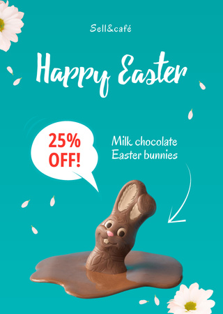 Easter Holiday Sale Announcement Flyer A6 Design Template