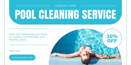 Plantilla de diseño de Servicios calificados de limpieza de piscinas a tarifas con descuento Twitter 