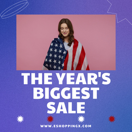   independece day biggest sale of the year Animated Post Design Template