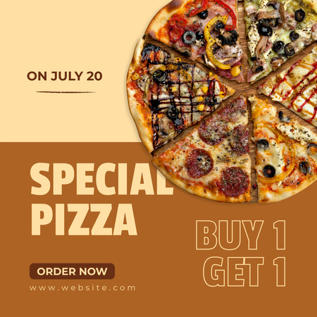 Special Snack Offer with Delicious Pizza Slices Instagram Design Template
