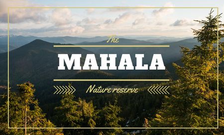 Nature Reserve with Forest and Mountains Business Card 91x55mm Design Template