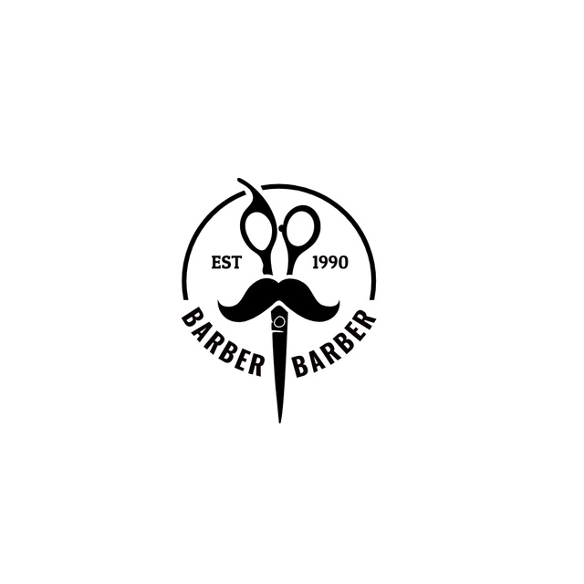 Plantilla de diseño de Versatile Barbershop Services Offer With Emblem Logo 