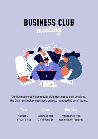 People on Business Club Meeting Flyer A6 Design Template