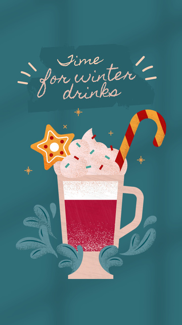 Tasty Winter Drink in Glass Instagram Story Design Template