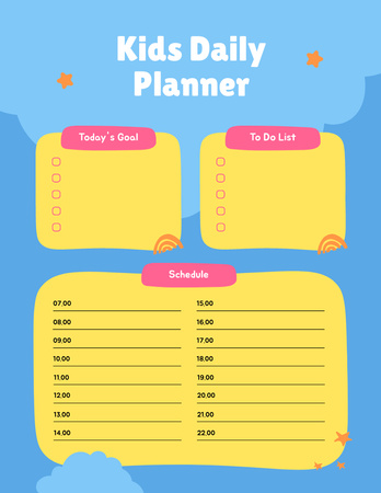 Daily Planner for Kids Notepad 8.5x11in Design Template
