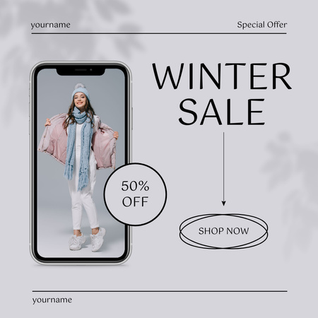 Winter Sale Offer Women's Collection Instagram Design Template