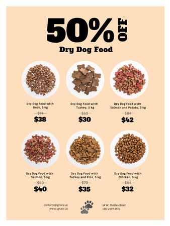 Pet Food Sale Announcement Poster US Tasarım Şablonu
