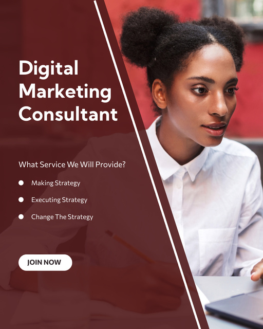 Digital Marketing Agency Consultant Services Instagram Post Vertical Design Template