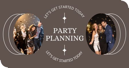 Planejando festas divertidas hoje Facebook AD Modelo de Design