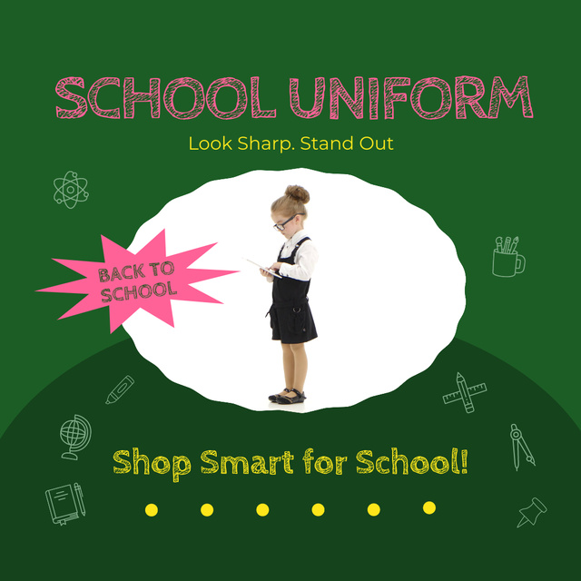 Awesome School Uniform For Children Offer Animated Post Design Template