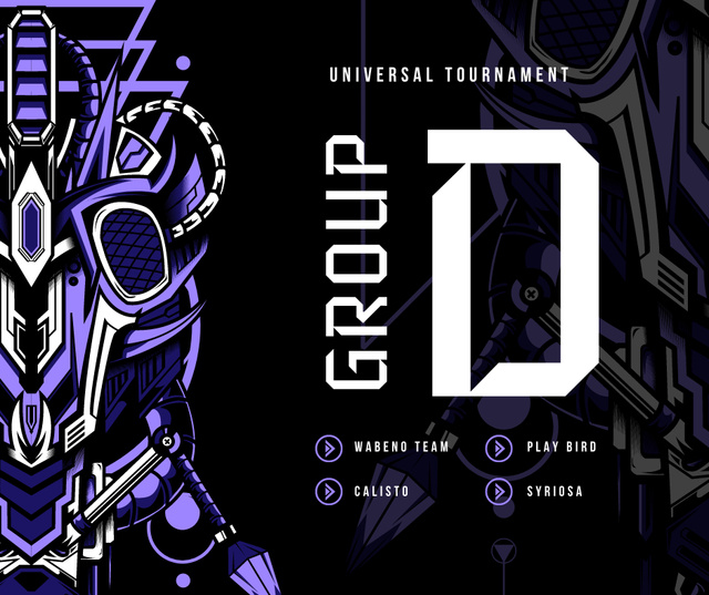 Gaming Tournament Announcement with Bright Illustration Facebook Modelo de Design