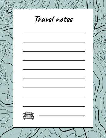 Modèle de visuel Notes de voyage sur fond bleu abstrait - Notepad 107x139mm