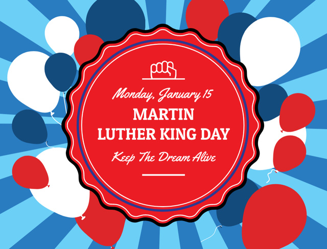 Colorful Martin Luther King Day Celebration In January Postcard 4.2x5.5in – шаблон для дизайну