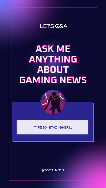 Template di design Ask Me Anything About Gaming Instagram Story