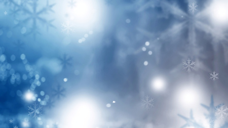 Snowflakes Silhouettes on Blue Gradient Zoom Background Design Template