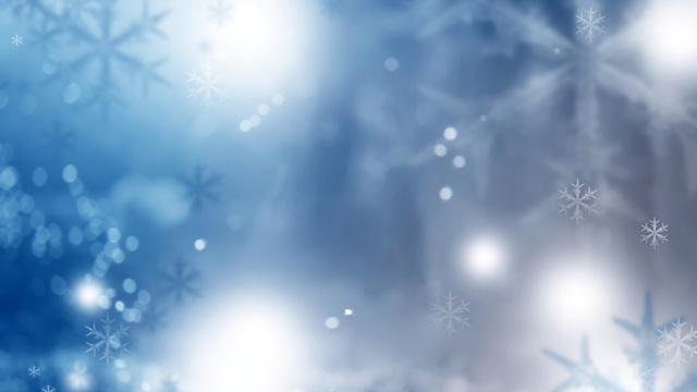 Snowflakes Silhouettes on Blue Gradient Zoom Background Modelo de Design