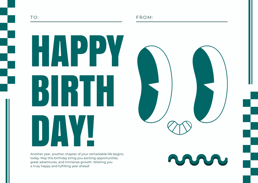 Simple Greeting on Birthday with Holiday Wishes Card – шаблон для дизайну