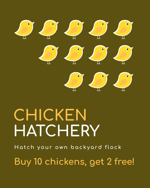Designvorlage Best Offers of Chicken Hatchery für Instagram Post Vertical