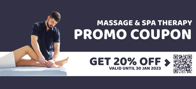 Reflexology Foot Massage Ad Coupon 3.75x8.25in – шаблон для дизайна
