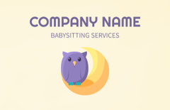 Babysitting Services Offer with Cartoon Owl