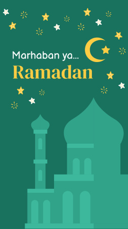 Month of Ramadan Green Greeting Instagram Story Design Template