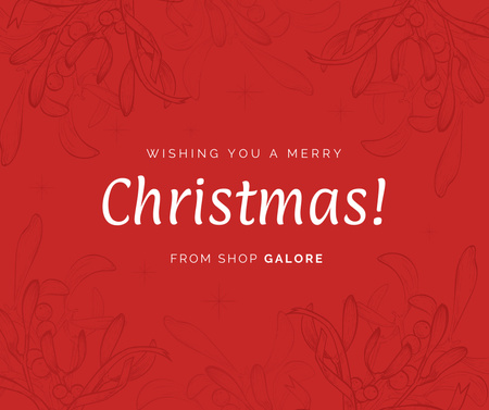 Cute Christmas Holiday Greeting Facebookデザインテンプレート