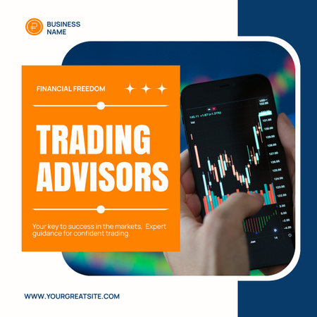 Financial Freedom with Trading Advisors LinkedIn post Design Template