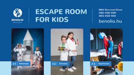 Playing Room for Kids in Costumes FB event cover Design Template